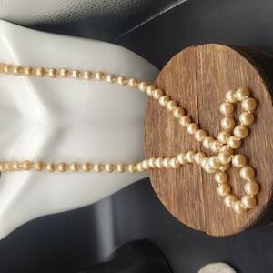 N2735‎ hand tied coated antique pearl necklace